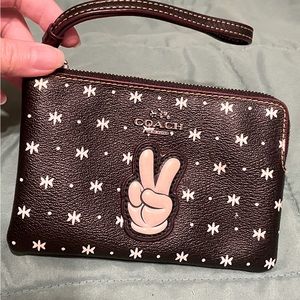 Coach Disney Mickey Mouse peace wristlet
